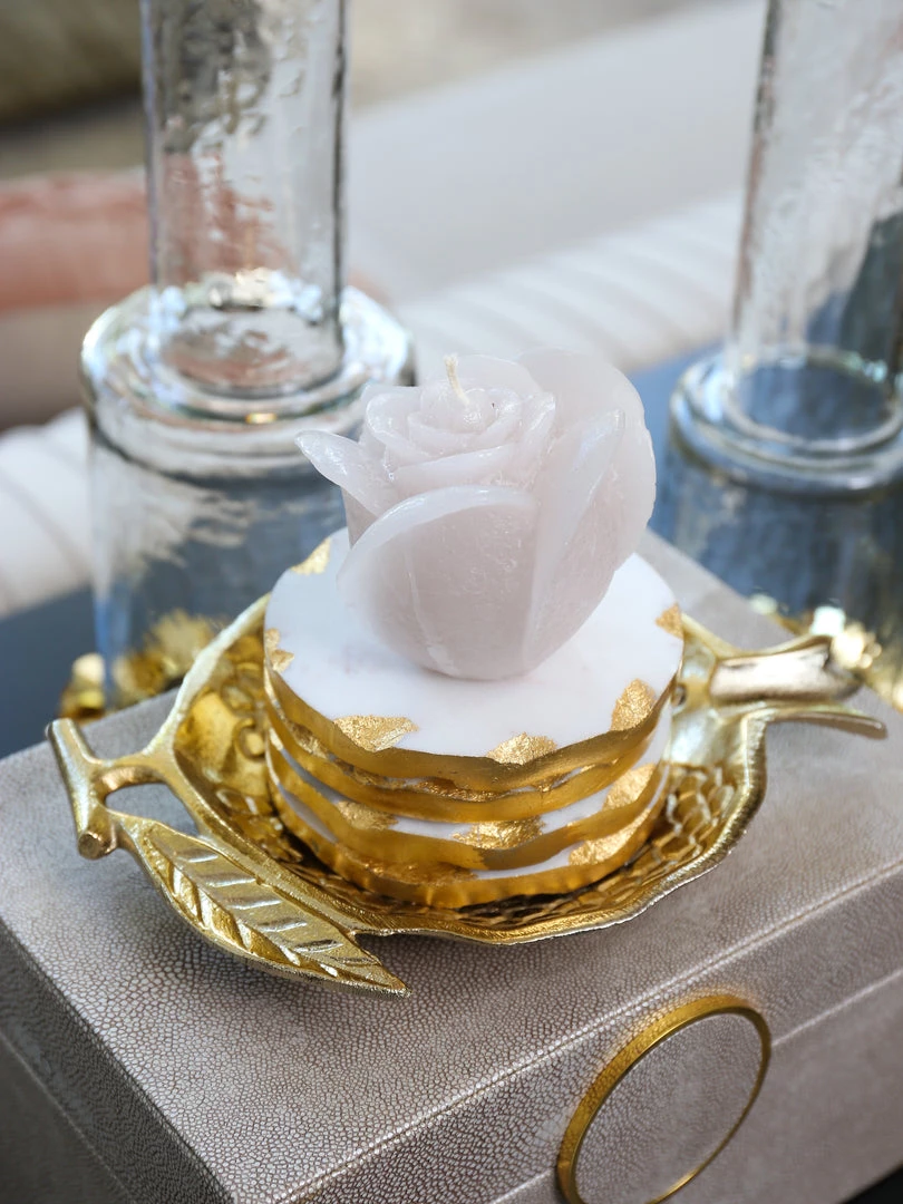 Inspire Me! Home Decor Ivory Rose Candle (3 Sizes)