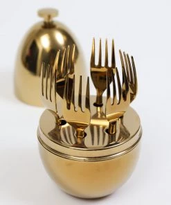Inspire Me! Home Decor Gold Egg Shaped Utensil Holder (2 Styles)