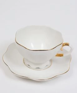 Inspire Me! Home Decor Set Of 2 White & Gold Tea Set