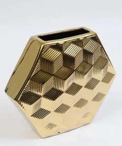 Inspire Me! Home Decor Gold Hexagon Vase