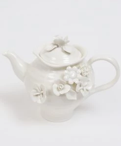 Inspire Me! Home Decor White Floral Tea Set (3 Items) Each Sold Individually KITCHEN