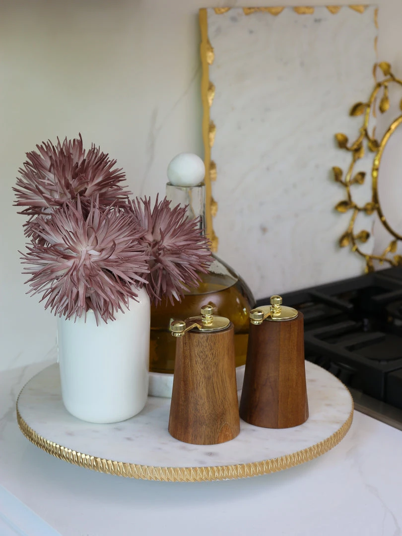 Inspire Me! Home Decor Glass Decanter With Round Marble Topper And Base