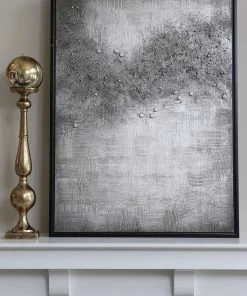 Inspire Me! Home Decor WALL ART & MIRRORS Silver Abstract Detailed Painting