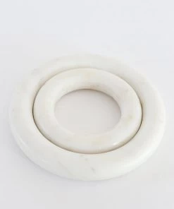 Inspire Me! Home Decor Open Circle Marble Trivet (Set Of 2)