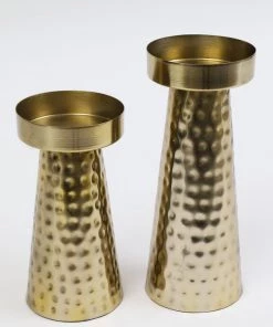 Inspire Me! Home Decor Hammered Gold Metal Candle Holder (2 Sizes)