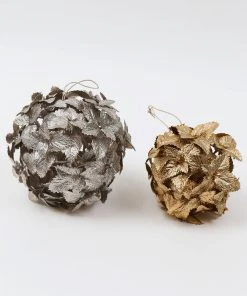 Inspire Me! Home Decor Gold Leaf Orb Ornaments (2 Colors)