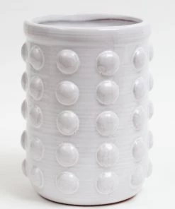 Inspire Me! Home Decor White Beaded Utensil Crock