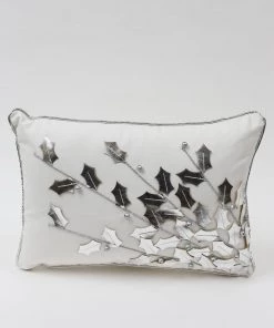 Inspire Me! Home Decor Gold Poinsettia Branch Pillow (2 Colors)