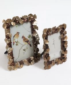 Inspire Me! Home Decor Gold Ginko Leaf Picture Frame (2 Sizes) Picture Frames