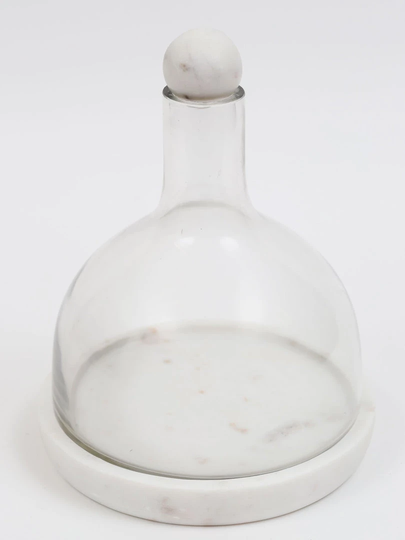 Inspire Me! Home Decor Glass Decanter With Round Marble Topper And Base