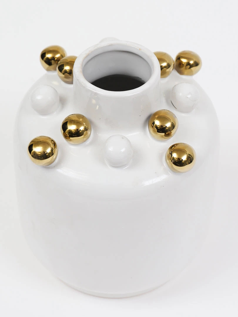 Inspire Me! Home Decor White Ceramic Studded Vase (3 Sizes)