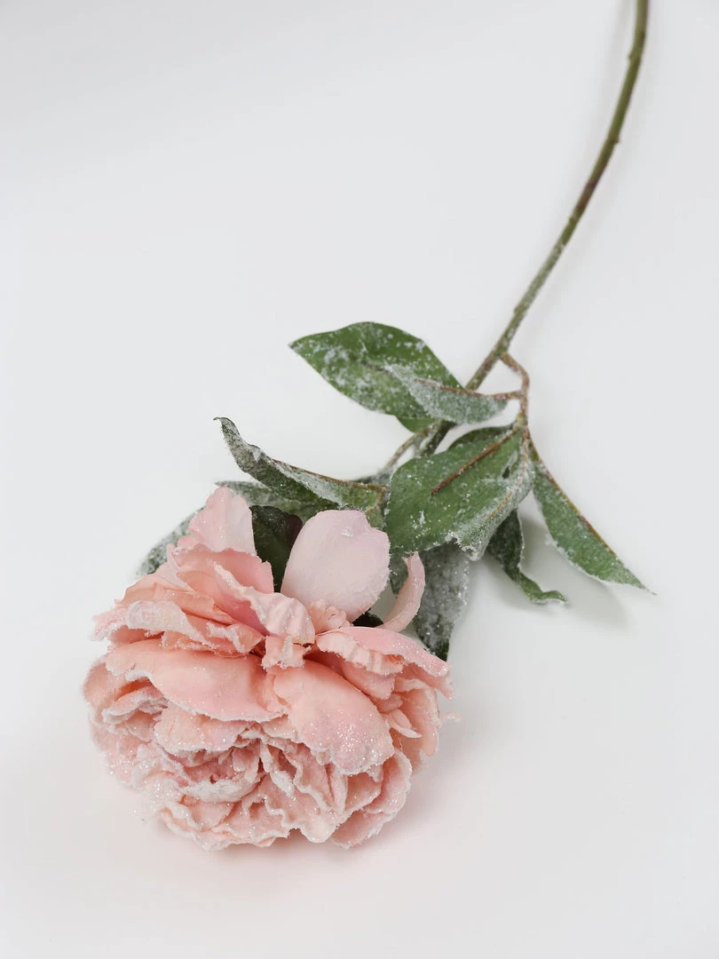 Inspire Me! Home Decor 28" Snow Sprinkled Peony Stem Pink