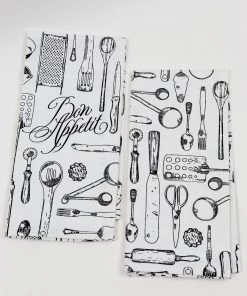 Inspire Me! Home Decor Set Of 2 Black And White Kitchen Utensil Towels (3 Styles)