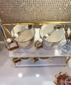 Inspire Me! Home Decor Set Of 4 Gold Detailed Tea Spoons (2 Colors)