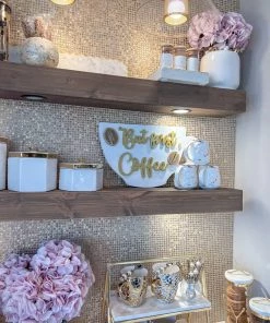 Inspire Me! Home Decor But First, Gold Coffee Wooden Sign
