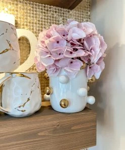 Inspire Me! Home Decor White Ceramic Studded Vase (3 Sizes)