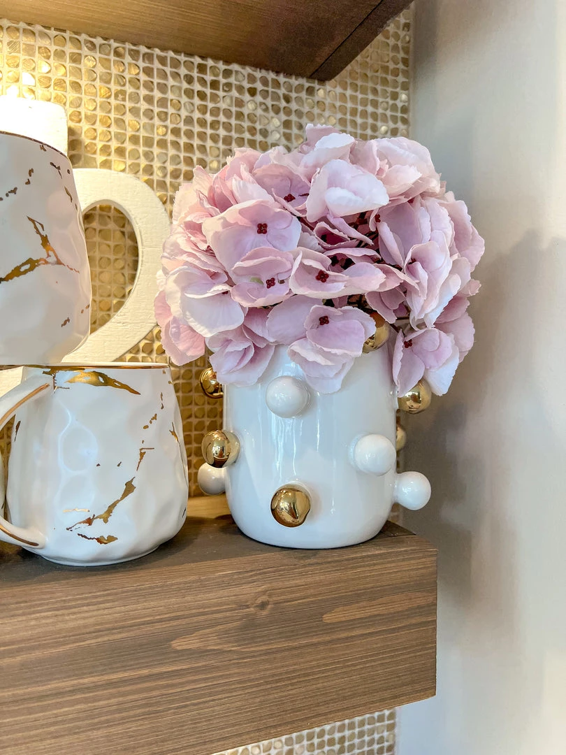 Inspire Me! Home Decor White Ceramic Studded Vase (3 Sizes)