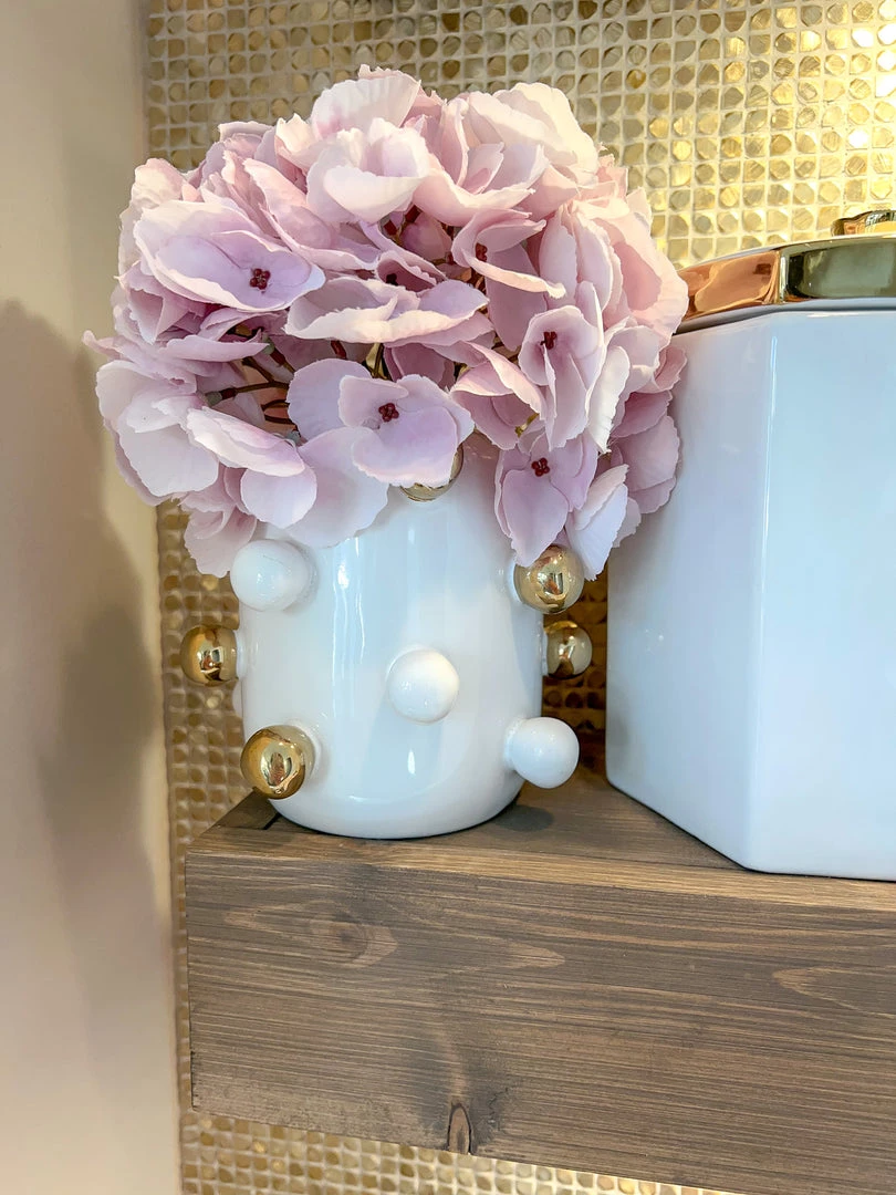 Inspire Me! Home Decor White Ceramic Studded Vase (3 Sizes)