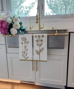 Inspire Me! Home Decor Decorative Tea Towel (4 Styles) Gold