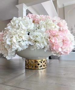 Inspire Me! Home Decor Extra Large White Ceramic Bowl With Gold Cutout Detail