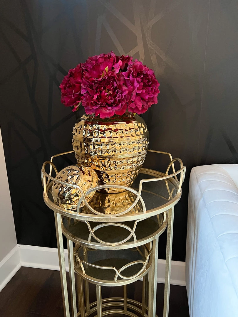 Inspire Me! Home Decor Gold Round Nesting Tables With Antiqued Mirrored Tops