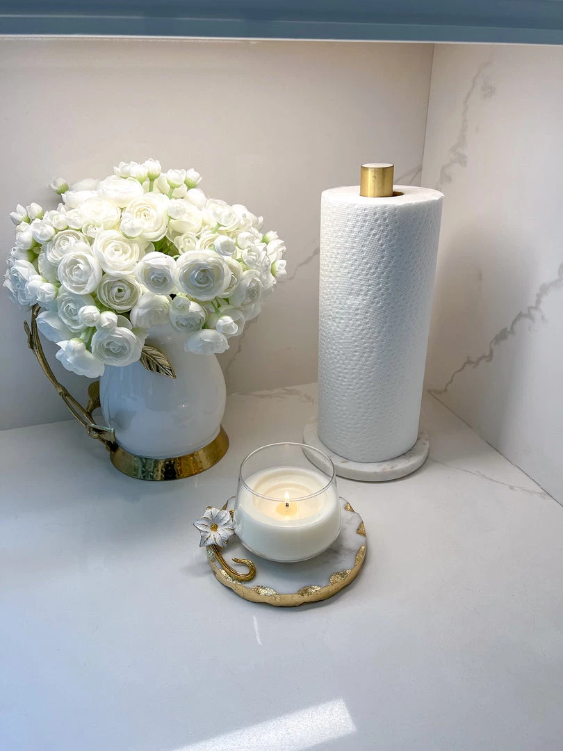 Inspire Me! Home Decor Paper Towel & Napkin Holders Marble And Brass Paper Towel Holder