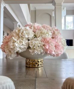 Inspire Me! Home Decor Extra Large White Ceramic Bowl With Gold Cutout Detail