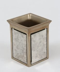 Inspire Me! Home Decor Antique Mirror Patterned Bath Collection (7 Items) Silver