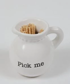 Inspire Me! Home Decor KITCHEN White Ceramic Toothpick Holder (3 Shapes)