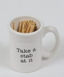 Inspire Me! Home Decor KITCHEN White Ceramic Toothpick Holder (3 Shapes)