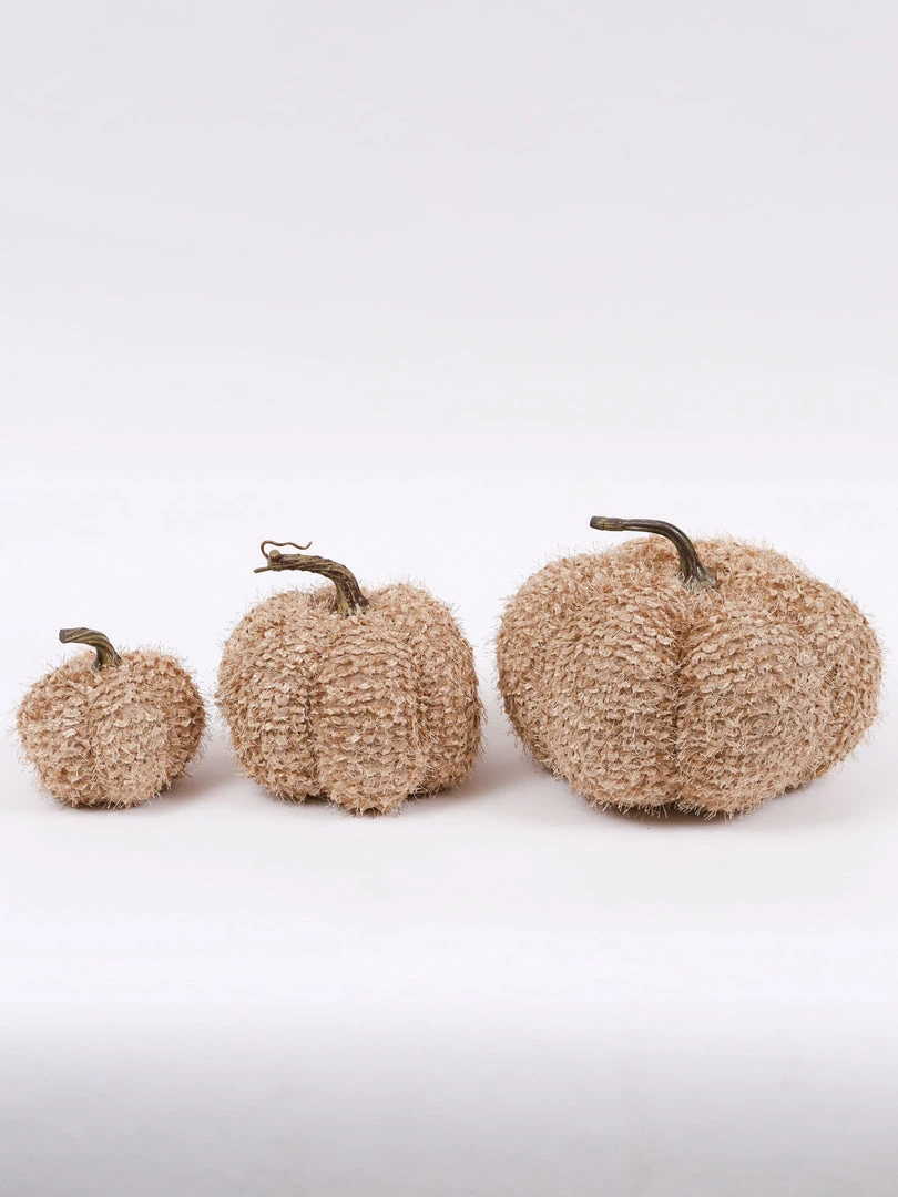 Inspire Me! Home Decor SEASONAL Beige Fringe Pumpkin (3 Sizes)