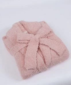 Inspire Me! Home Decor Blush Pink Plush Bath Robe With Pockets (2 Sizes)