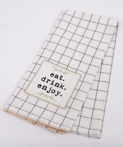 Inspire Me! Home Decor "Eat, Drink, Enjoy" Patterned Kitchen Towel