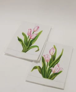 Inspire Me! Home Decor Pink Tulip Kitchen Towels (Set Of 2)