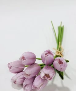 Inspire Me! Home Decor Real Touch Purple Tulip Bundle (3 Shades)