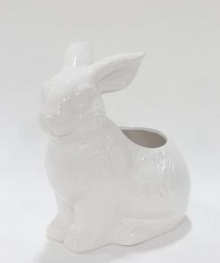 Inspire Me! Home Decor White Indoor/Outdoor Rabbit Planter/Vase SEASONAL