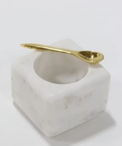 Inspire Me! Home Decor Marble Spice Bowl W/ Gold Spoon