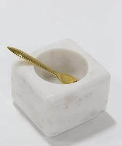 Inspire Me! Home Decor Marble Spice Bowl W/ Gold Spoon