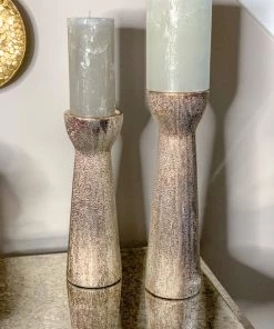 Inspire Me! Home Decor Set Of 2 Ceramic Beaded Candle Holders (2 Colors)