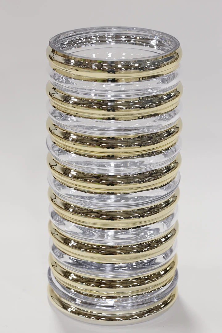 Inspire Me! Home Decor Gold Ribbed Glass Vase (2 Sizes)