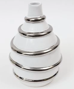 Inspire Me! Home Decor White Porcelain Vase With Stripe Design (2 Colors)