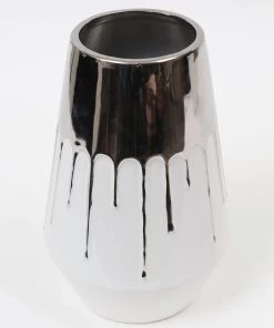 Inspire Me! Home Decor White Porcelain Vase Dipped Design (2 Colors)