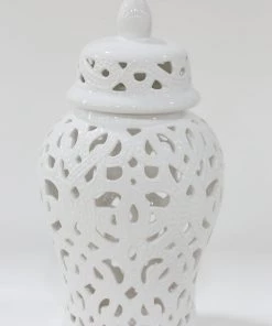 Inspire Me! Home Decor White Beaded Ginger Jar