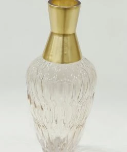 Inspire Me! Home Decor Amber Glass Vase With Gold Neck (2 Sizes)