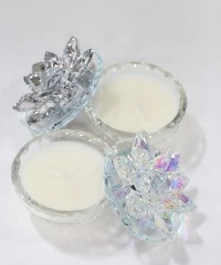 Inspire Me! Home Decor Crystal Lotus Top Candle (2 Colors)