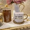 Inspire Me! Home Decor "Sweater Weather" Gold & White Tile Mug