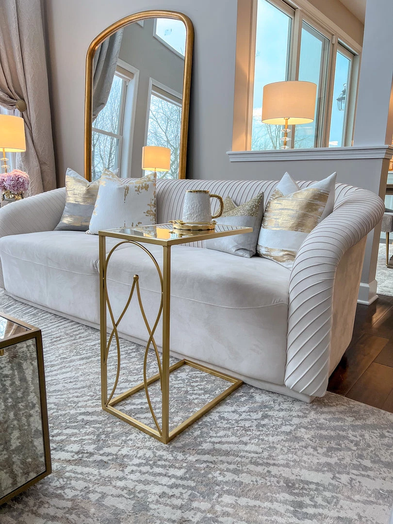 Inspire Me! Home Decor Gold Mirror Top C Table