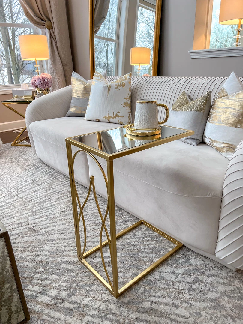 Inspire Me! Home Decor Gold Mirror Top C Table