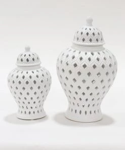 Inspire Me! Home Decor Extra Mini/Miniature White Ginger Jar