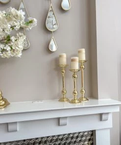 Inspire Me! Home Decor Gold Bead Detailed Candleholder (3 Sizes)